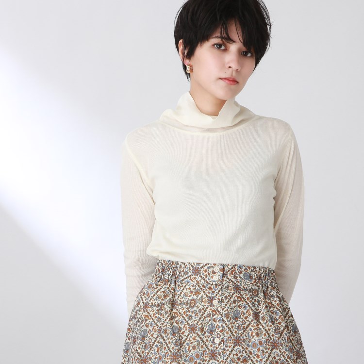 ザ ショップ ティーケー（ウィメン）(THE SHOP TK(Women))の◆テレコタートルネック カットソー