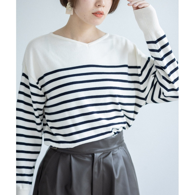 ザ ショップ ティーケー（ウィメン）(THE SHOP TK(Women))の◆【前後2way/オーガニックコットン】ベーシックニット ニット/セーター