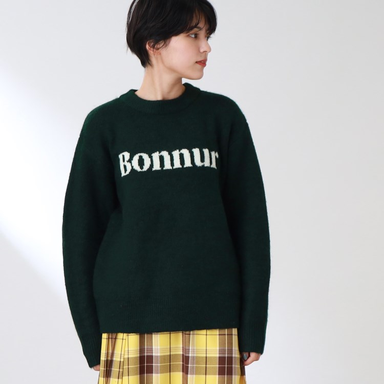 ザ ショップ ティーケー（ウィメン）(THE SHOP TK(Women))の◆【洗える】クルーネックロゴニット ニット/セーター