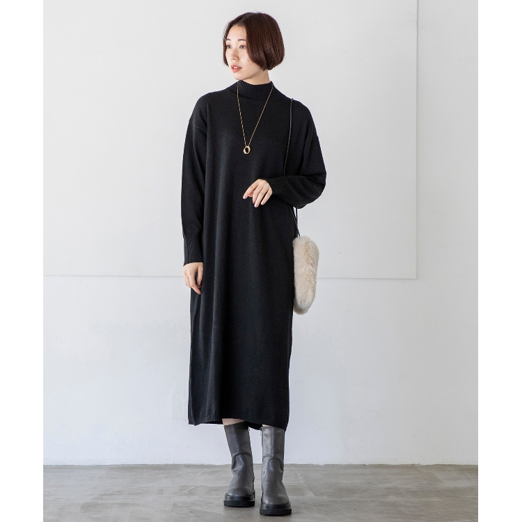 ザ ショップ ティーケー（ウィメン）(THE SHOP TK(Women))の◆【洗える】ハイネックロングニットワンピース/CLUEL 11月号掲載 マキシ・ロングワンピース