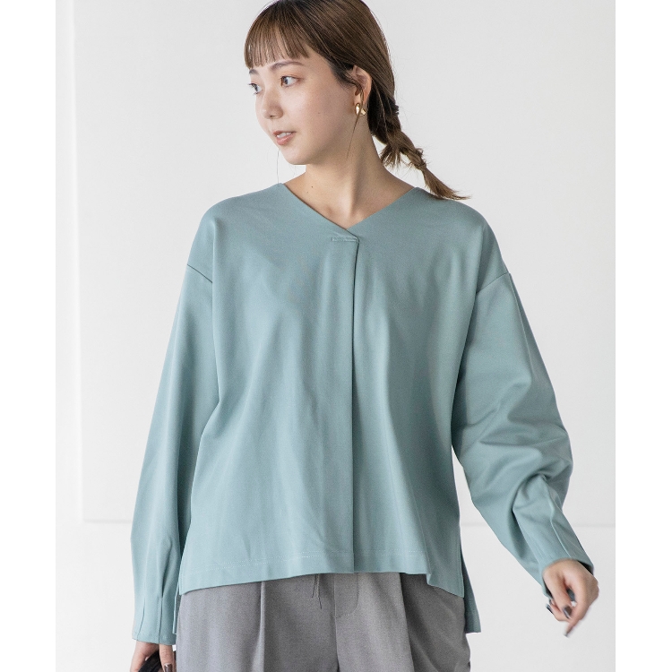 ザ ショップ ティーケー（ウィメン）(THE SHOP TK(Women))の◆【オンオフ対応】キーネックカットソー カットソー