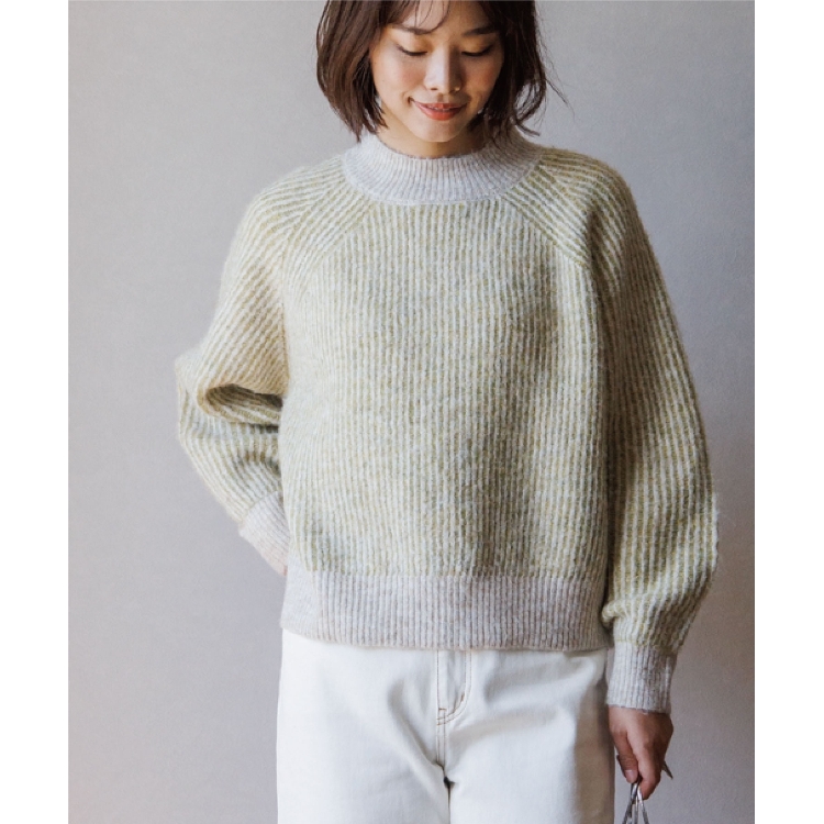 ザ ショップ ティーケー（ウィメン）(THE SHOP TK(Women))の◆【あったか起毛】変わり編みストライプハイネックニット ニット/セーター