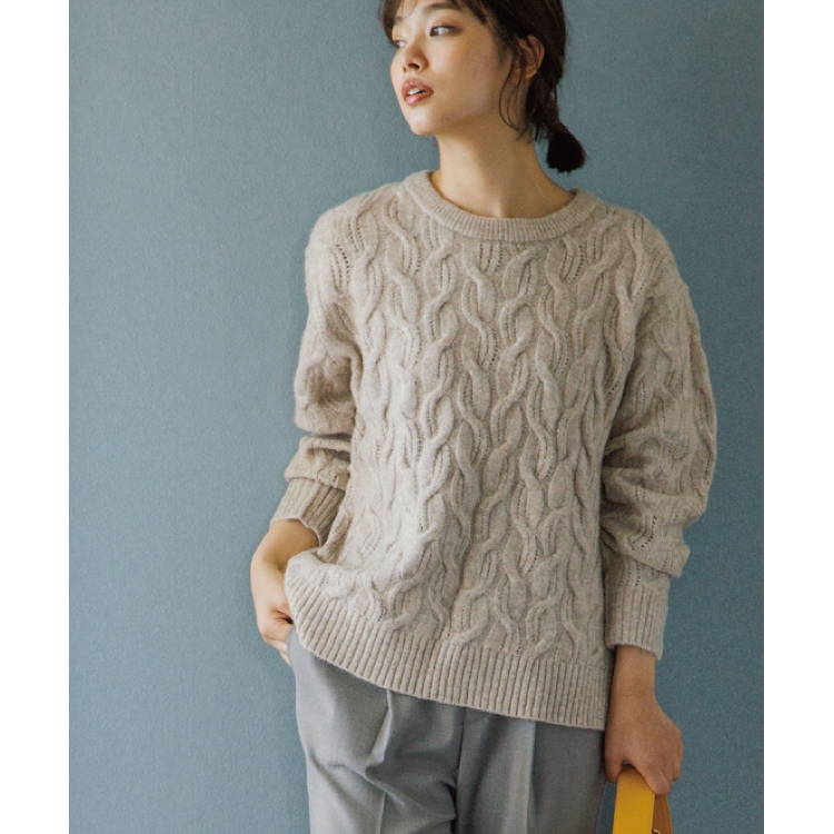 ザ ショップ ティーケー（ウィメン）(THE SHOP TK(Women))の◆【あったか起毛/ふわふわ】ケーブル編みニット ニット/セーター