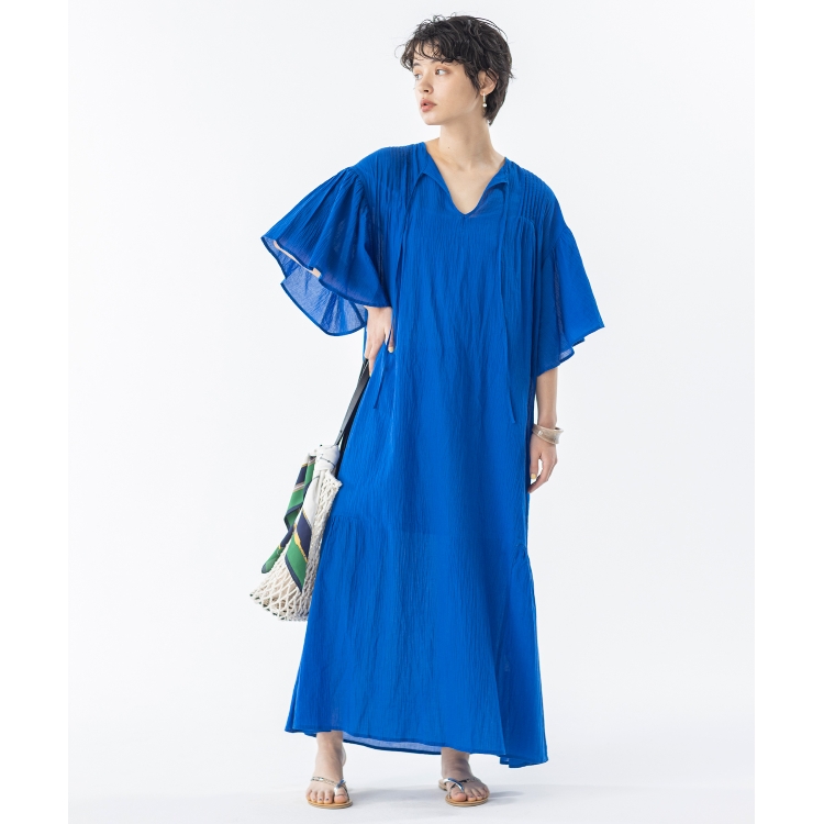 ザ ショップ ティーケー（ウィメン）(THE SHOP TK(Women))の◆【洗える/リラックス】フレア袖カフタンワンピース マキシ・ロングワンピース