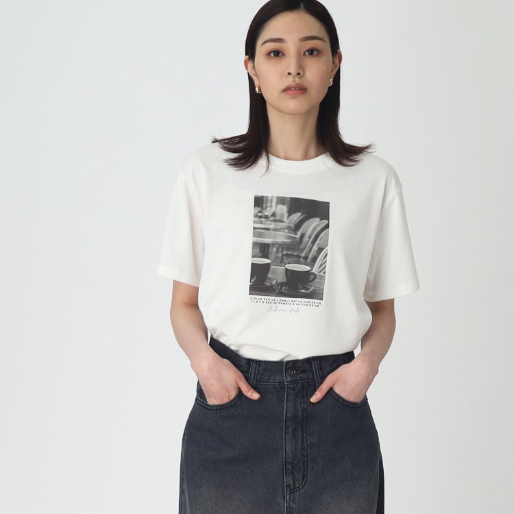 ザ ショップ ティーケー（ウィメン）(THE SHOP TK(Women))の【7デザイン展開】Cafeフォト&ロゴT Ｔシャツ