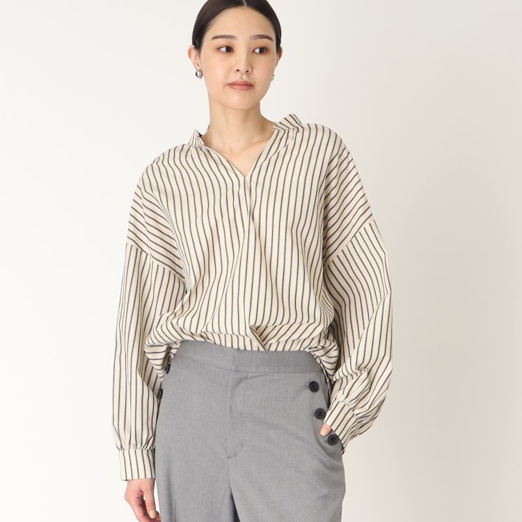 ザ ショップ ティーケー（ウィメン）(THE SHOP TK(Women))のバックギャザースキッパーシャツ【洗濯機洗い可】 シャツ・ブラウス