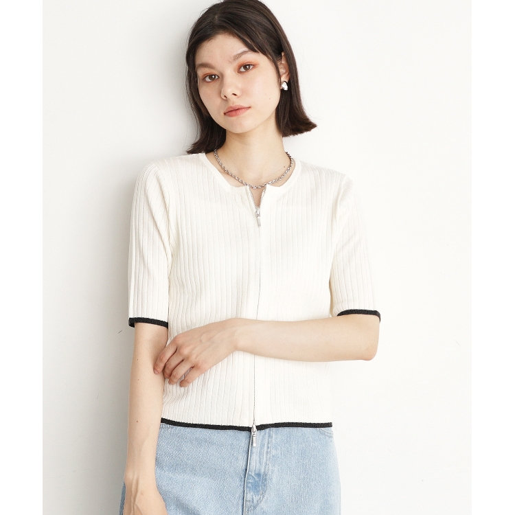 ザ ショップ ティーケー（ウィメン）(THE SHOP TK(Women))の【毛玉になりにくい】Wジップリブプルオーバー/洗える ニット/セーター