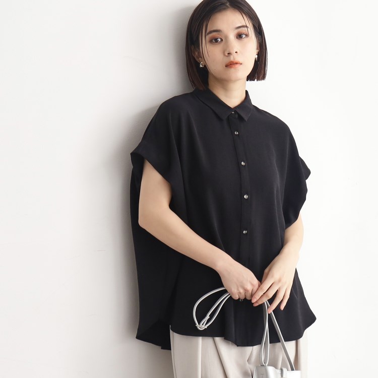 ザ ショップ ティーケー（ウィメン）(THE SHOP TK(Women))の【涼しい！/シワになりにくい/吸水速乾/洗える】フレンチ袖シャツブラウス シャツ・ブラウス