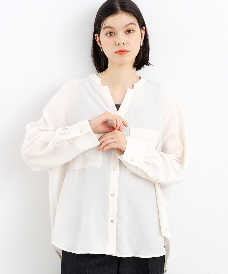 ザ ショップ ティーケー（ウィメン）(THE SHOP TK(Women))の【ヒルナンデス！で紹介】Wポケットシャツ　/ロングセラー/魅せる体形カバー服/洗濯機OK13