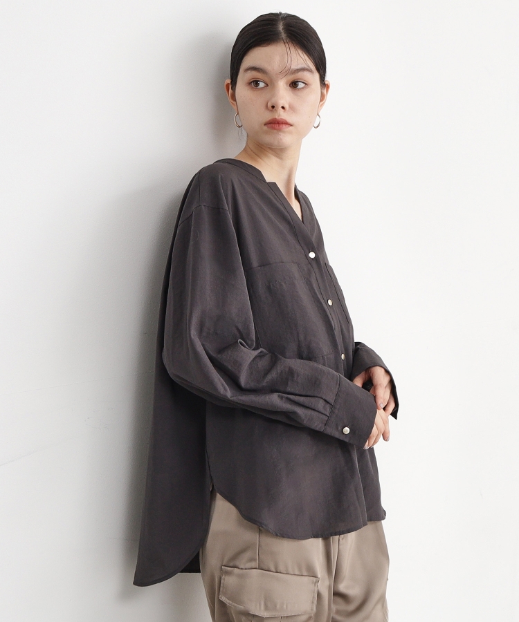 ザ ショップ ティーケー（ウィメン）(THE SHOP TK(Women))の【ヒルナンデス！で紹介】Wポケットシャツ　/ロングセラー/魅せる体形カバー服/洗濯機OK33