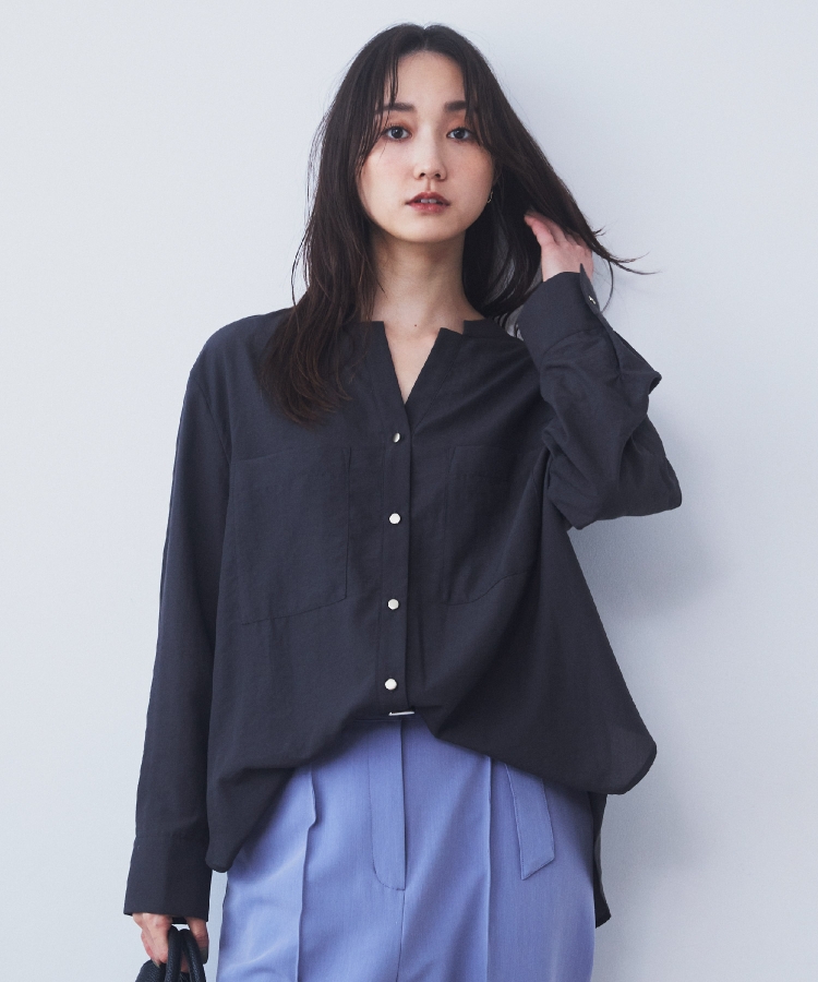 ザ ショップ ティーケー（ウィメン）(THE SHOP TK(Women))の【ヒルナンデス！で紹介】Wポケットシャツ　/ロングセラー/魅せる体形カバー服/洗濯機OK6