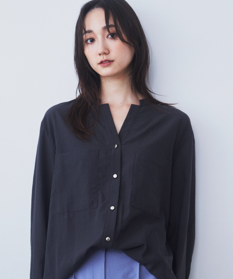 ザ ショップ ティーケー（ウィメン）(THE SHOP TK(Women))の【ヒルナンデス！で紹介】Wポケットシャツ　/ロングセラー/魅せる体形カバー服/洗濯機OK7