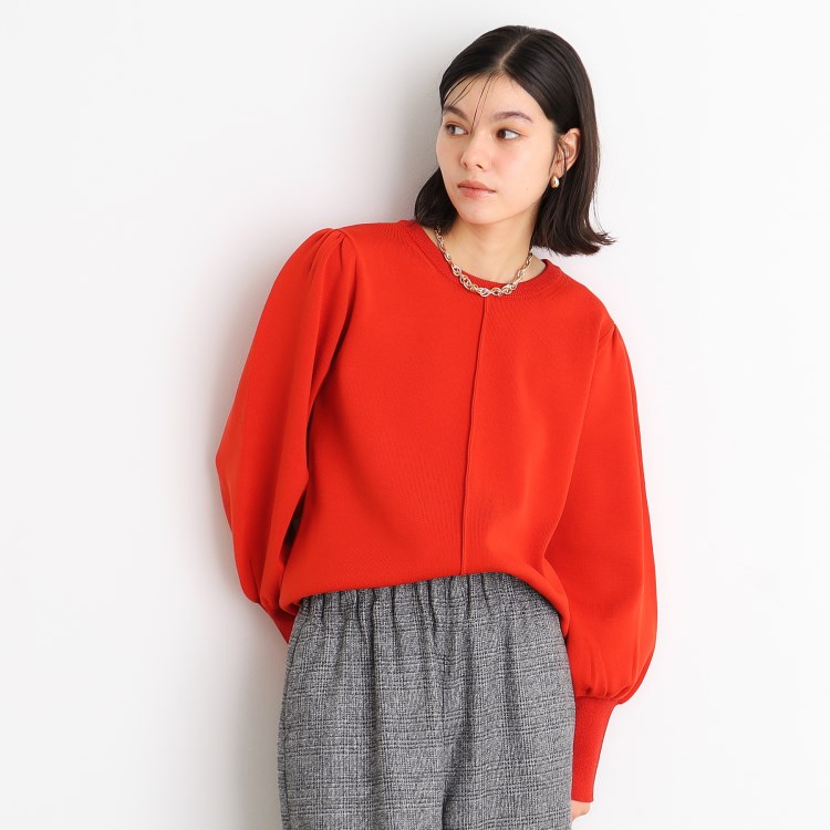 ザ ショップ ティーケー（ウィメン）(THE SHOP TK(Women))の袖ボリューム×ラメリブ配色ニット【洗える】 ニット/セーター