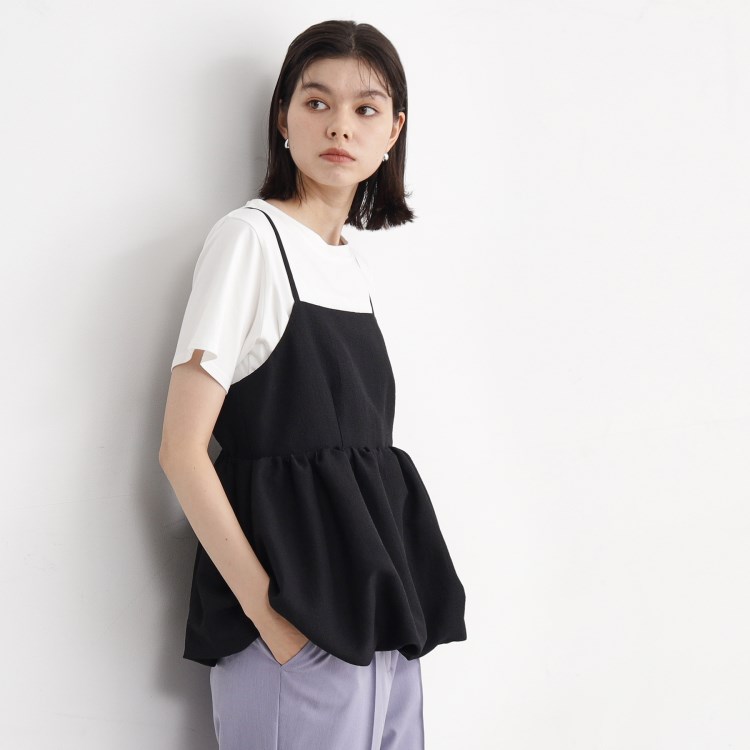 ザ ショップ ティーケー（ウィメン）(THE SHOP TK(Women))の【ヒルナンデス！で紹介】【2点セット】バルーンキャミ×Tシャツ/洗える トップス＋インナーセット