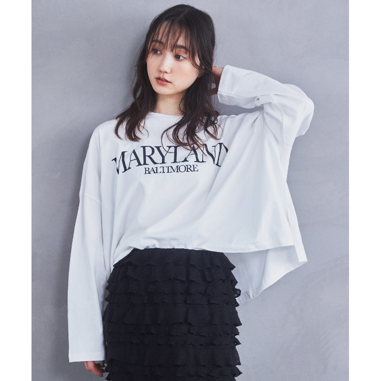 ザ ショップ ティーケー（ウィメン）(THE SHOP TK(Women))のルーズシルエットロゴTシャツ【洗える】 Ｔシャツ