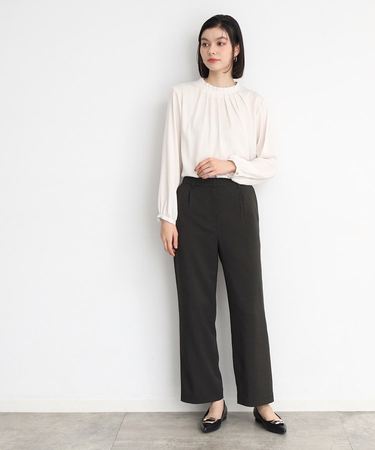 ザ ショップ ティーケー（ウィメン）(THE SHOP TK(Women))の【セットアップ可/洗える】シャークスキンストレートワイドパンツ9