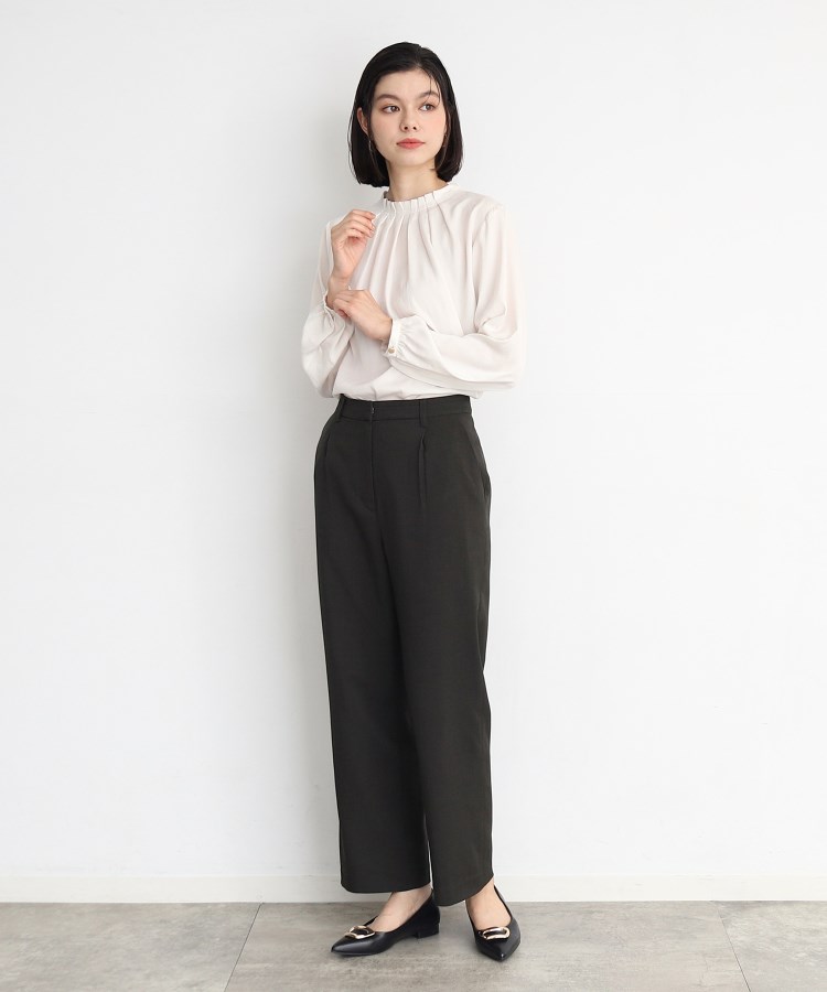 ザ ショップ ティーケー（ウィメン）(THE SHOP TK(Women))の【セットアップ可/洗える】シャークスキンストレートワイドパンツ11