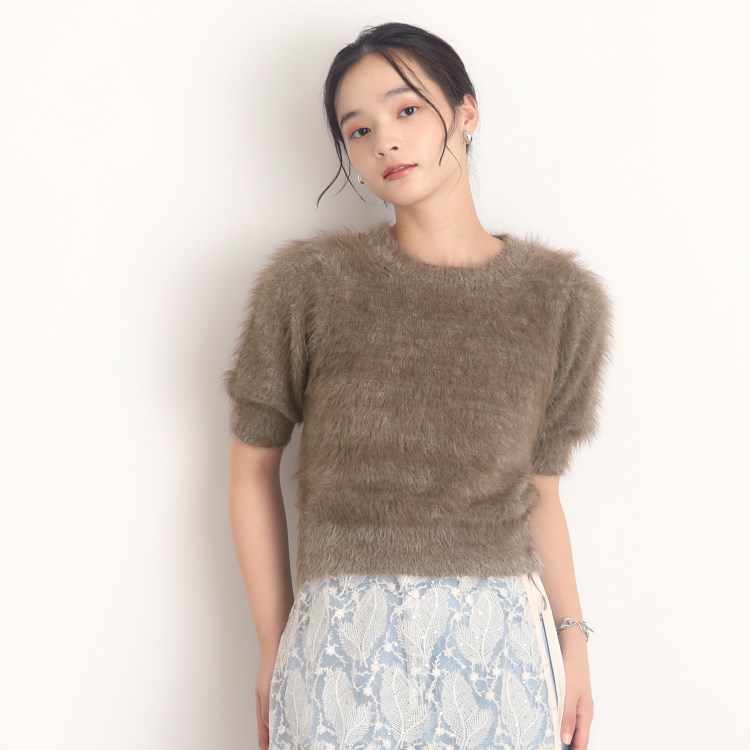 ザ ショップ ティーケー（ウィメン）(THE SHOP TK(Women))の【ヒルナンデス！で紹介】ふわふわフェザーニット /５分袖/腕周りカバー/洗える ニット/セーター