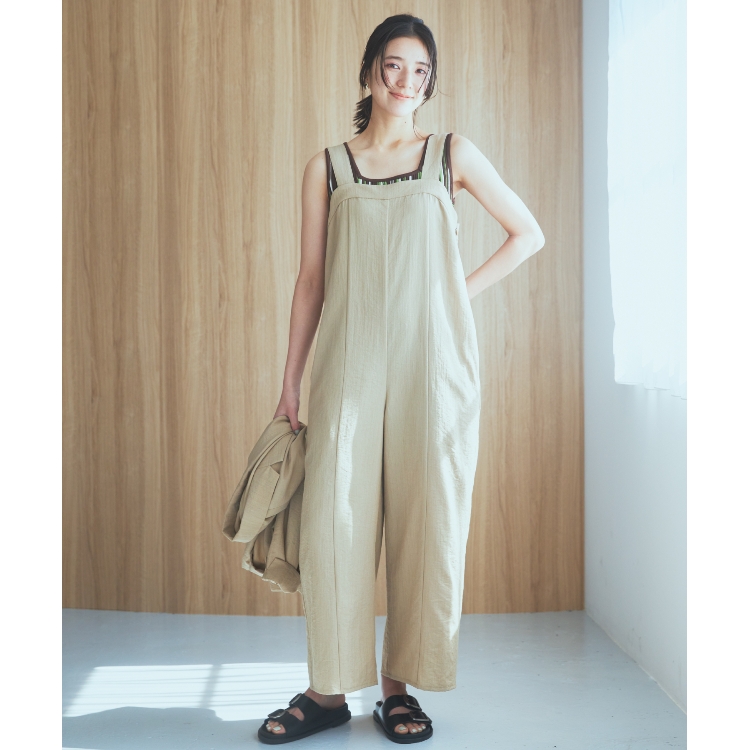 ザ ショップ ティーケー（ウィメン）(THE SHOP TK(Women))の【セットアップ可】大人ベアサロペット／手洗いOK オールインワン・サロペット