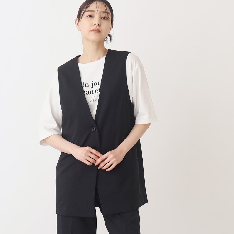 ザ ショップ ティーケー（ウィメン）(THE SHOP TK(Women))の【セットアップ可/環境に優しい】ツイルワッシャージレ/洗濯機OK ベスト