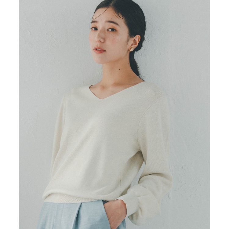 ザ ショップ ティーケー（ウィメン）(THE SHOP TK(Women))の【上品ニット/すっきり見える】ラメVネックニット/手洗い可