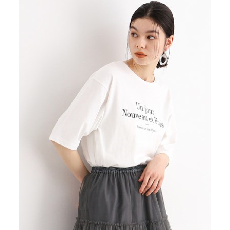 ザ ショップ ティーケー（ウィメン）(THE SHOP TK(Women))の【オーガニックコットン】刺繍ロゴTシャツ/洗濯機OK Ｔシャツ