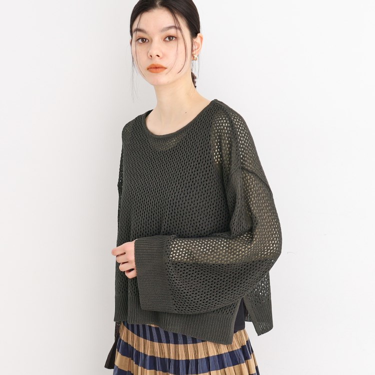 ザ ショップ ティーケー（ウィメン）(THE SHOP TK(Women))の【2点セット】メッシュニット×タンクトップ/洗濯機OK トップス＋インナーセット