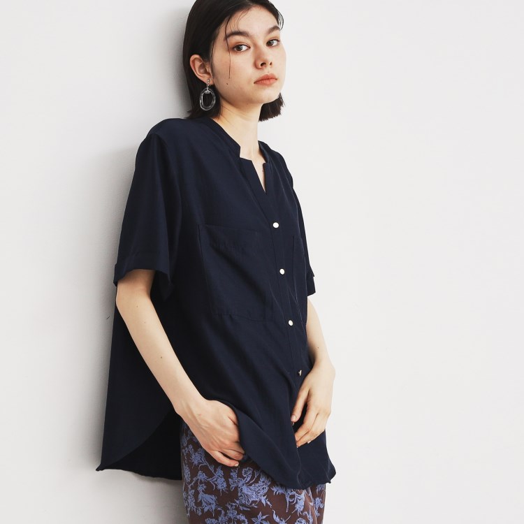 ザ ショップ ティーケー（ウィメン）(THE SHOP TK(Women))の【新色3COL入荷！/魅せる体型カバー服】Wポケット6分袖シャツ/洗える シャツ・ブラウス