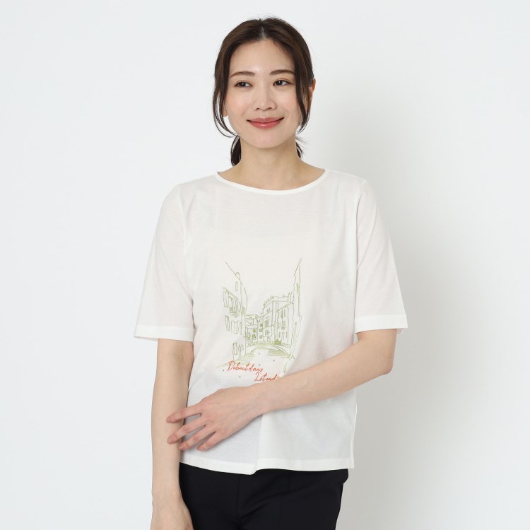 インテレクション(INTELLECTION)の【洗える】風景刺繍ポイントTシャツ Ｔシャツ