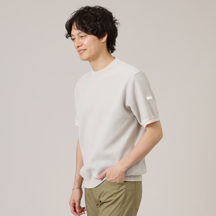 タケオキクチ(TAKEO KIKUCHI)の【Made in JAPAN】和紙 ボーダーニットTシャツ ニット/セーター