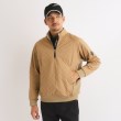 アダバット(メンズ)(adabat(Men))の【撥水加工】異素材組み合わせ ハーフジッププルオーバー キャメルブラウン(041)