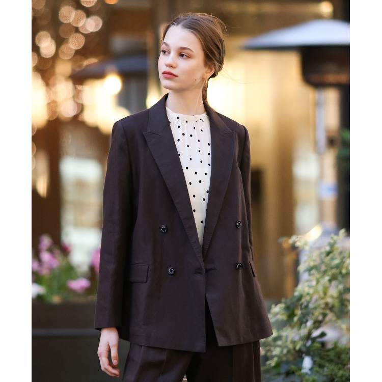 ドレステリア(レディース)(DRESSTERIOR(Ladies))の【CLASSY.5月号掲載】【セットアップ可】コットンリネンダブルジャケット テーラードジャケット