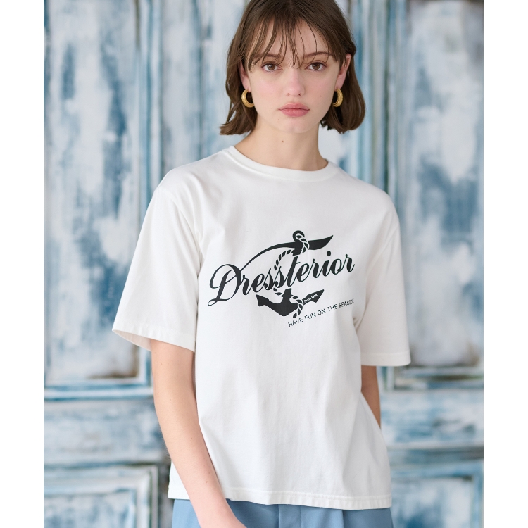 ドレステリア(レディース)(DRESSTERIOR(Ladies))の【洗える/大人カジュアル】マリンロゴプリントTシャツ Ｔシャツ