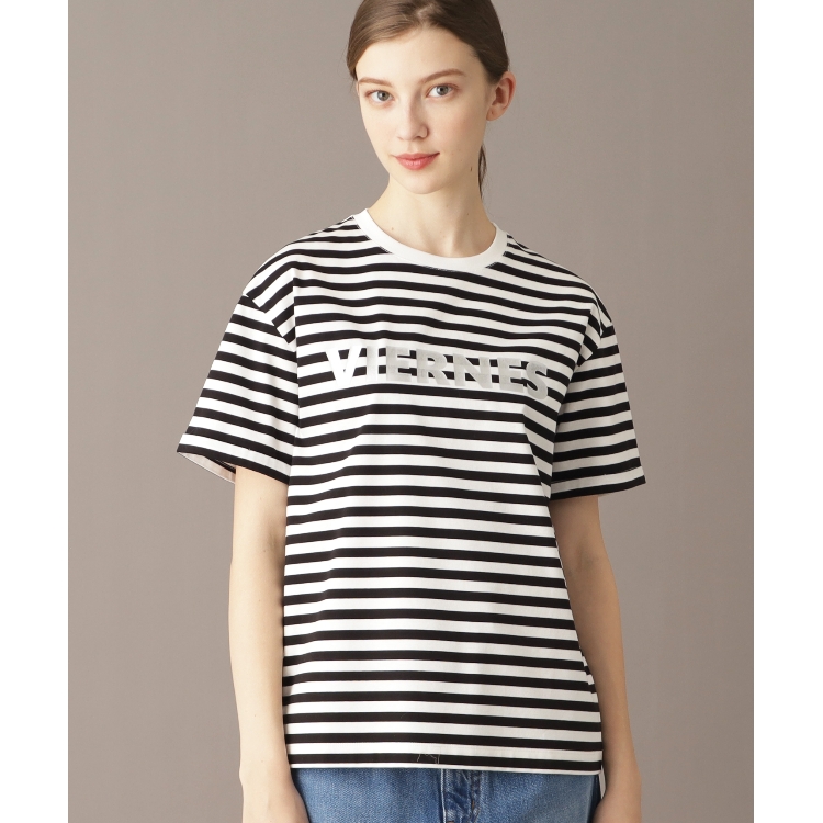 ドレステリア(レディース)(DRESSTERIOR(Ladies))のアイスクリアコットン VIERNESロゴボーダーT Ｔシャツ