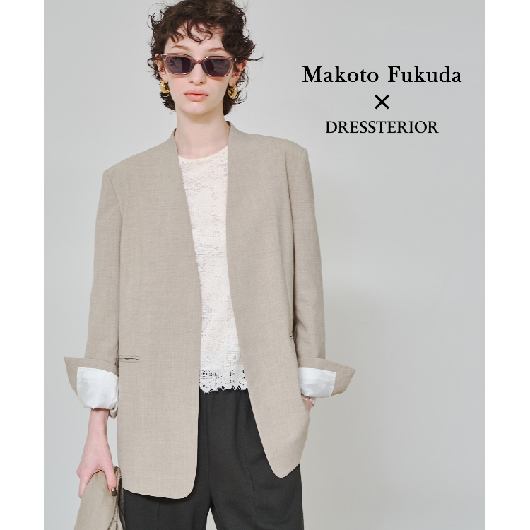 ドレステリア(レディース)(DRESSTERIOR(Ladies))のスタイリスト福田麻琴さんコラボ ノーカラージャケット ノーカラージャケット