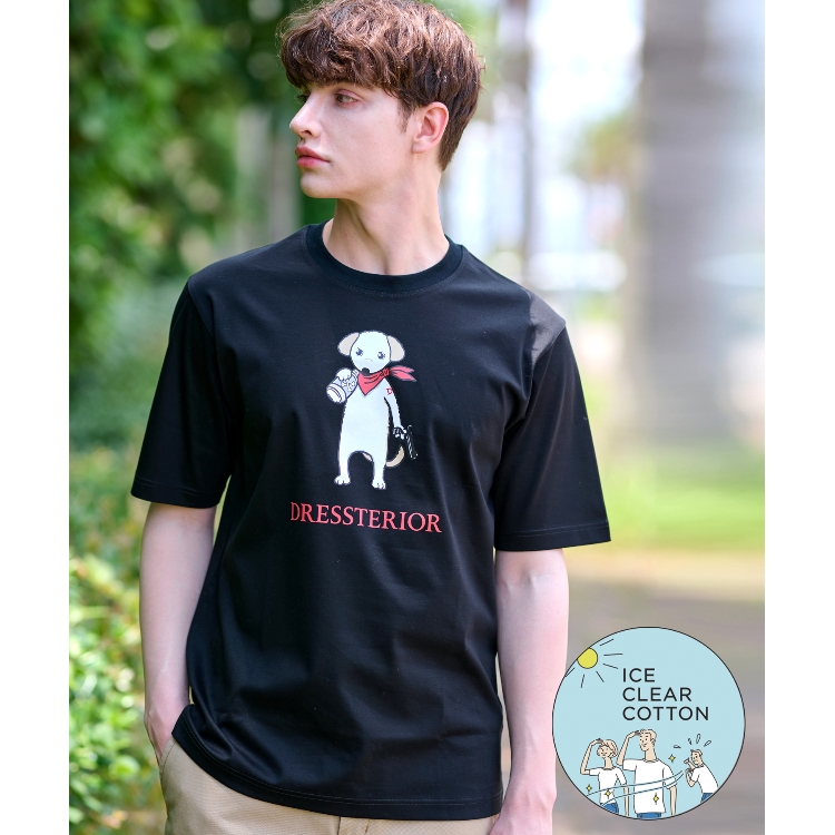 ドレステリア(メンズ)(DRESSTERIOR(Men))の【接触冷感／抗菌防臭／消臭】ICE CLEAR COTTON DRINKER DOG Tシャツ Ｔシャツ