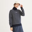 アダバット(レディース)(adabat(Ladies))のボーダーデザイン ハイネック長袖セーター ネイビー(394)