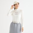 アダバット(レディース)(adabat(Ladies))の【吸湿発熱】メッセージロゴデザイン 長袖モックネックプルオーバー ホワイト(001)