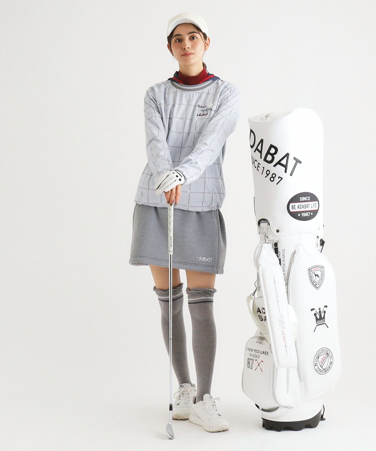 アダバット(レディース)(adabat(Ladies))の【撥水／防風/セットアイテム】グレンチェックデザインクルーネックアウター・ライトアウター4