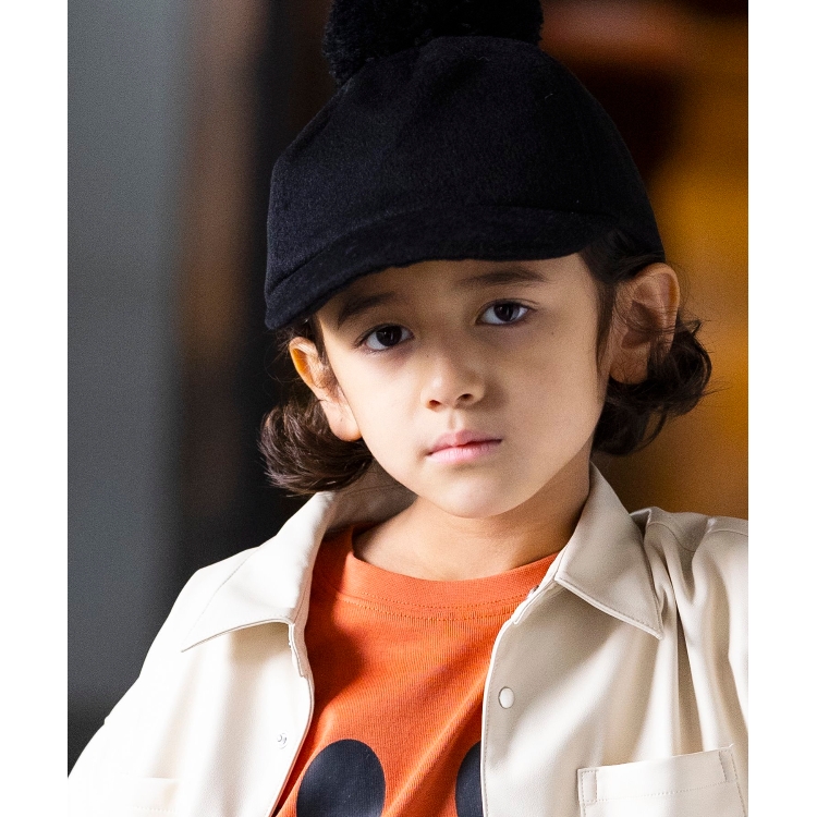 シューラルー /キッズ(SHOO・LA・RUE/Kids)の◆ポンポンフェイスプリントCAP キャップ