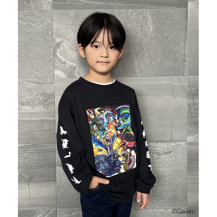 シューラルー /キッズ(SHOO・LA・RUE/Kids)の◆【最強王図鑑×SHOO・LA・RUE】袖プリントロンT カットソー