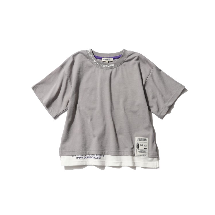 シューラルー /キッズ(SHOO・LA・RUE/Kids)の【110-140cm】裾レイヤード衿ロゴ半袖Tシャツ Ｔシャツ