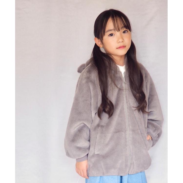 シューラルー /キッズ(SHOO・LA・RUE/Kids)の【110-140cm】フェイクファー耳つきパーカ ブルゾン/ジャンバー