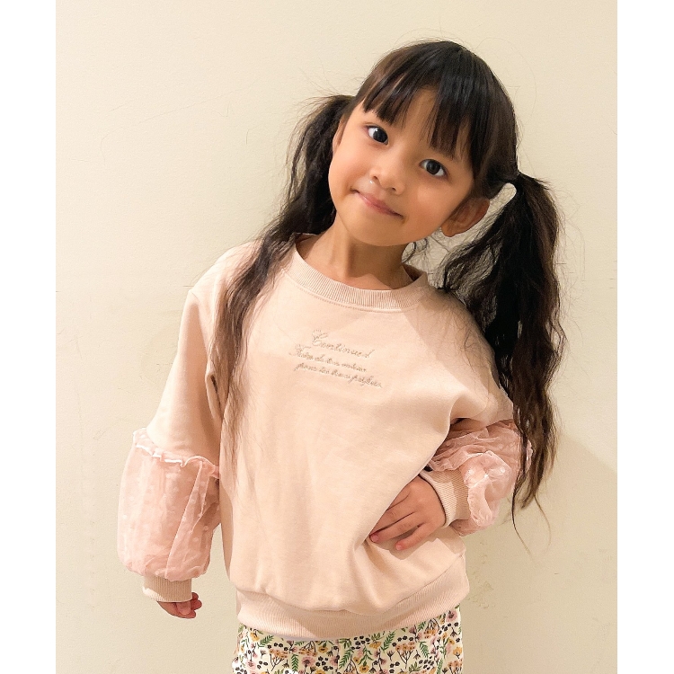 シューラルー /キッズ(SHOO・LA・RUE/Kids)の【110-140cm】裏シャギー袖チュールプルオーバー