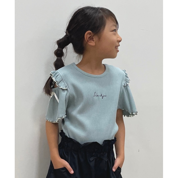 シューラルー /キッズ(SHOO・LA・RUE/Kids)の【110-140cm】フリルメロー肩開きプルオーバー カットソー