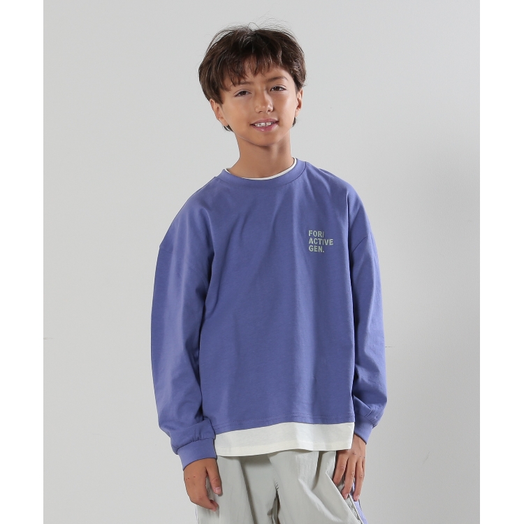 シューラルー /キッズ(SHOO・LA・RUE/Kids)の【110-140cm】裾レイヤードワンポイントロンT