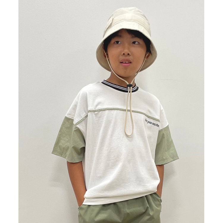 シューラルー /キッズ(SHOO・LA・RUE/Kids)の【110-140cm】異素材ミックス お袖切替Tシャツ Ｔシャツ