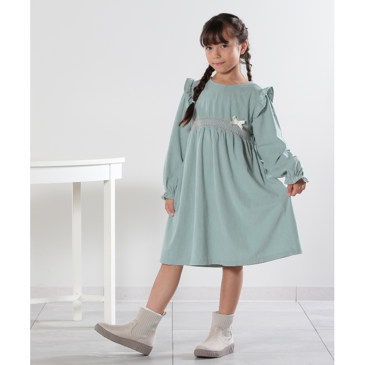 シューラルー /キッズ(SHOO・LA・RUE/Kids)の【110-140cm】ミニコーデュロイスモッキングワンピース ミドルワンピース