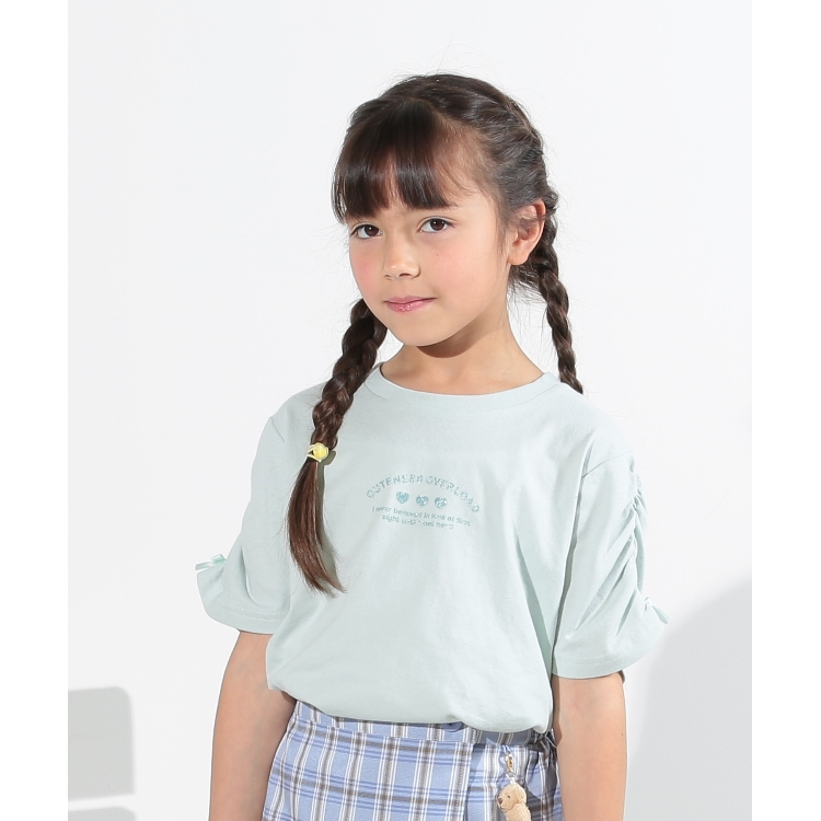 シューラルー /キッズ(SHOO・LA・RUE/Kids)の【110-140cm】ギャザー袖ラメプリントTシャツ Ｔシャツ