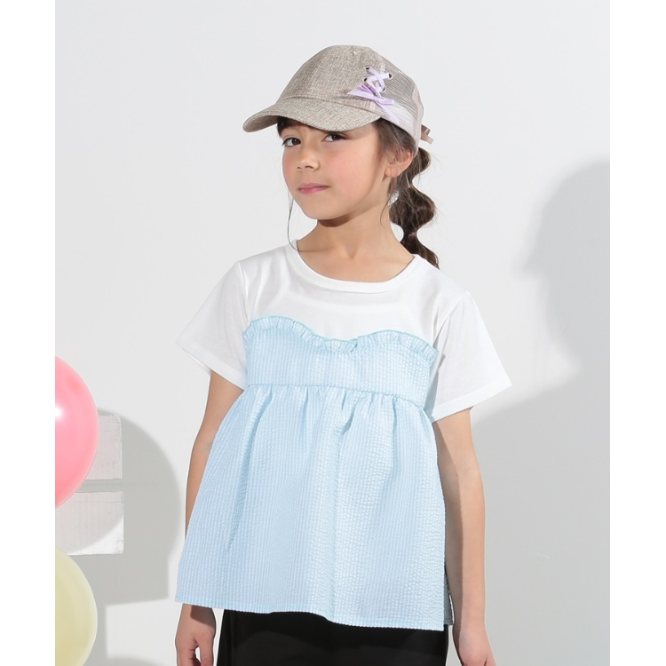 シューラルー /キッズ(SHOO・LA・RUE/Kids)の【110-140cm】異素材ドッキングTシャツ Ｔシャツ